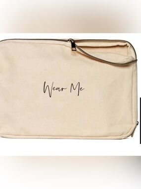 Weekend Travel Laundry Bag / One side Wear Me & One side Wash Me - Cream Canvas